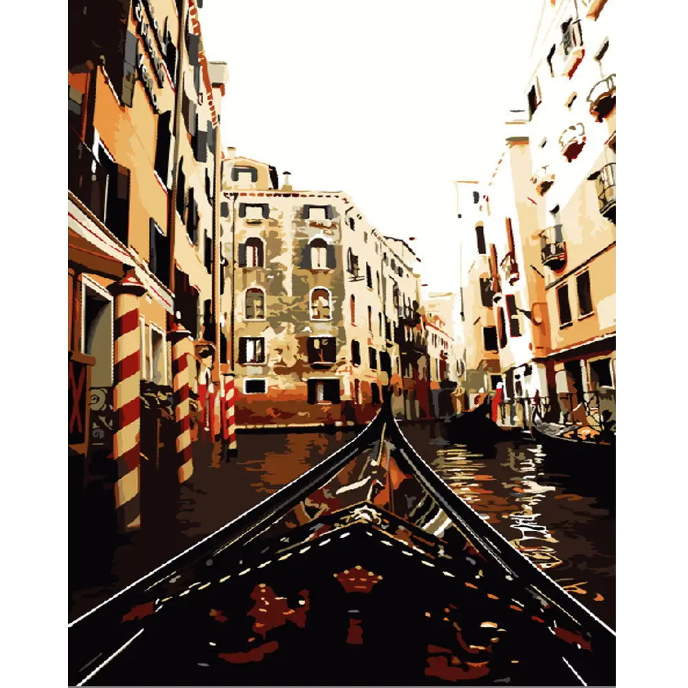 DIY PBN Arcylic живопись Венеция Город картины по номерам на холсте в рамке настенные картины искусство для гостиной украшение дома - Цвет: E054