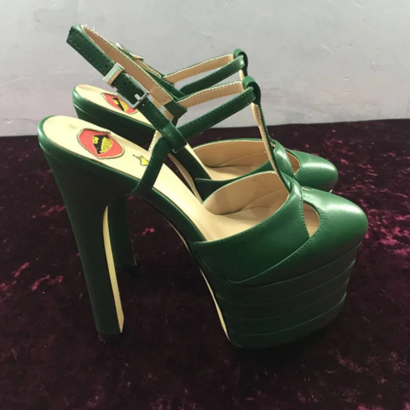 Blackish green SARAIRIS/Большие размеры 33-42; Летняя женская обувь из овечьей кожи; женские вечерние свадебные босоножки на высоком каблуке и платформе; женские туфли-лодочки - Цвет: Blackish green