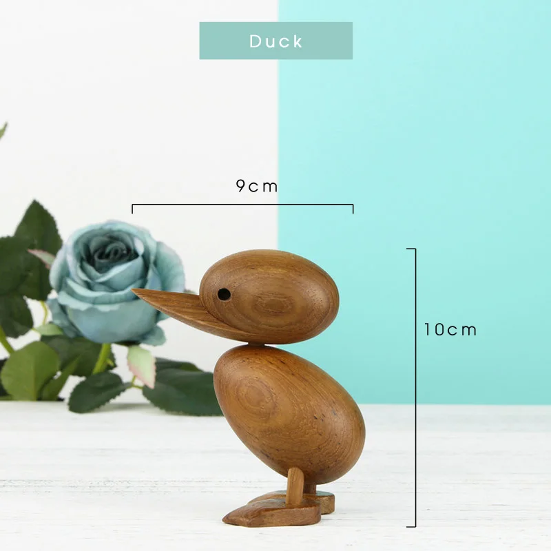 Duck Скандинавские креативные деревянные фигурки кукол в виде животных, орнамент для детей и взрослых, подарки, инновационные изысканные аксессуары для домашнего декора - Цвет: Duck