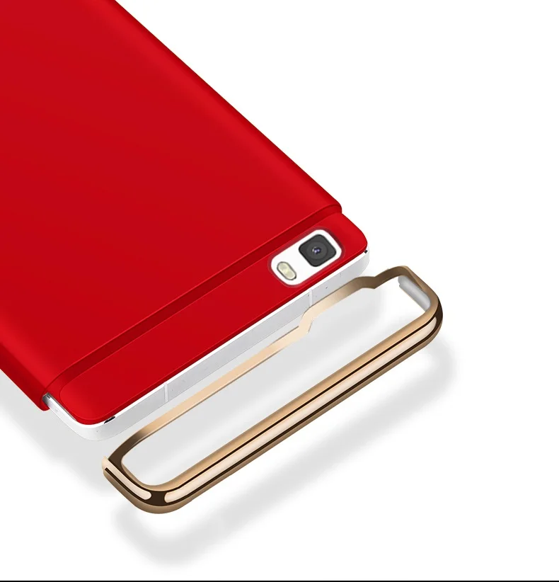 Case For Huawei P8 lite 2015 Cover Luxury Royal Gold Metal TPU Plating Hard Removable 3 in 1 Phone funda |