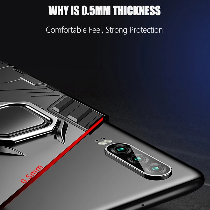 Роскошные Тяжелые кольцо Броня случай для huawei P20 P30 Коврики 20 Pro Чехол телефона Lite