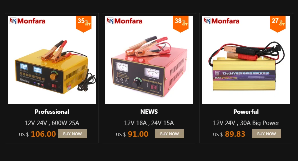 Monfara 6-400AH свинцово-кислотная литиевая железная батарея зарядное устройство для 12 В 24 В Автомобиль Мотоцикл Грузовик Авто мотор профессиональная Зарядка питания