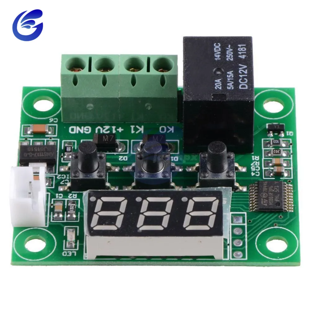 DC12V W1209 светодиодный цифровой термостат, термометр с контролем температуры, переменный ток 220 В, водонепроницаемый NTC датчик, термо-контроллер, модуль переключателя
