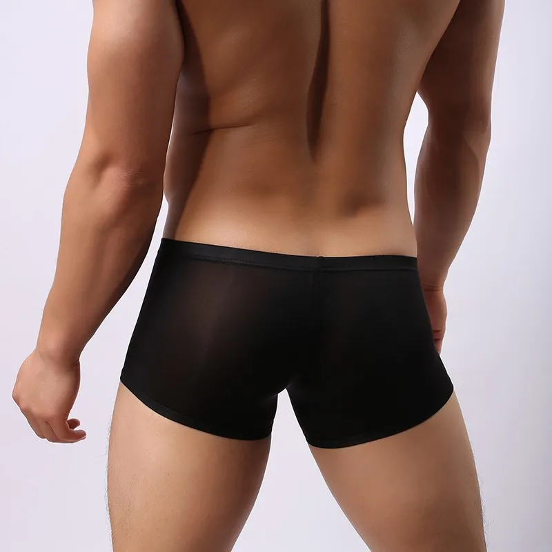 2017 модные ультратонкие прозрачные мужские сексуальные боксеры из полиэстера с