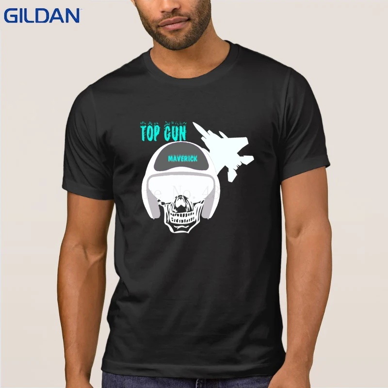 Юмор Top Gun футболки хип хоп топы футболка Для мужчин удобно шеи экипажа тенденция