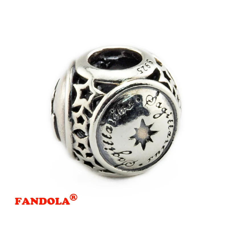 DIY Подходит для Pandora Браслеты Стрелец звезда знак бусины 100% Серебро 925 пробы