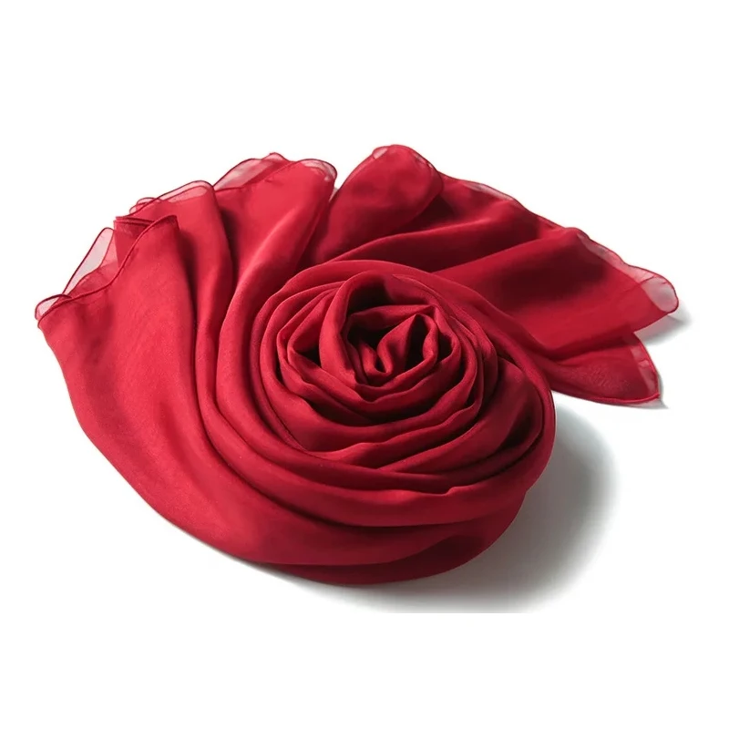 Мусульманский хиджаб длинный шарф из 100% натурального шелка пляжный