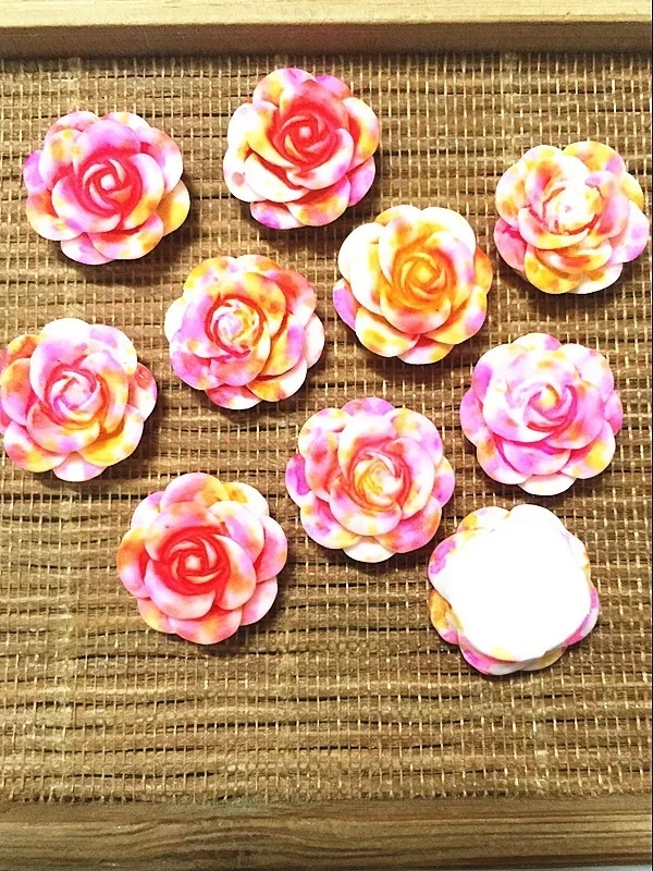 

50pcs Resin Rose Flower flatback Appliques For phone wedding crafts RH-4