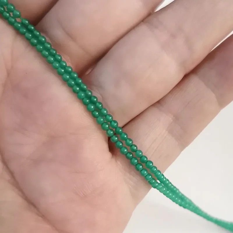 Green agate Натуральный камень кварц Лазурит гранатовый Кристалл Агаты круглые свободные бусины 2 мм 3 мм для самостоятельного изготовления ювелирных изделий браслет аксессуары - Цвет: Green agate