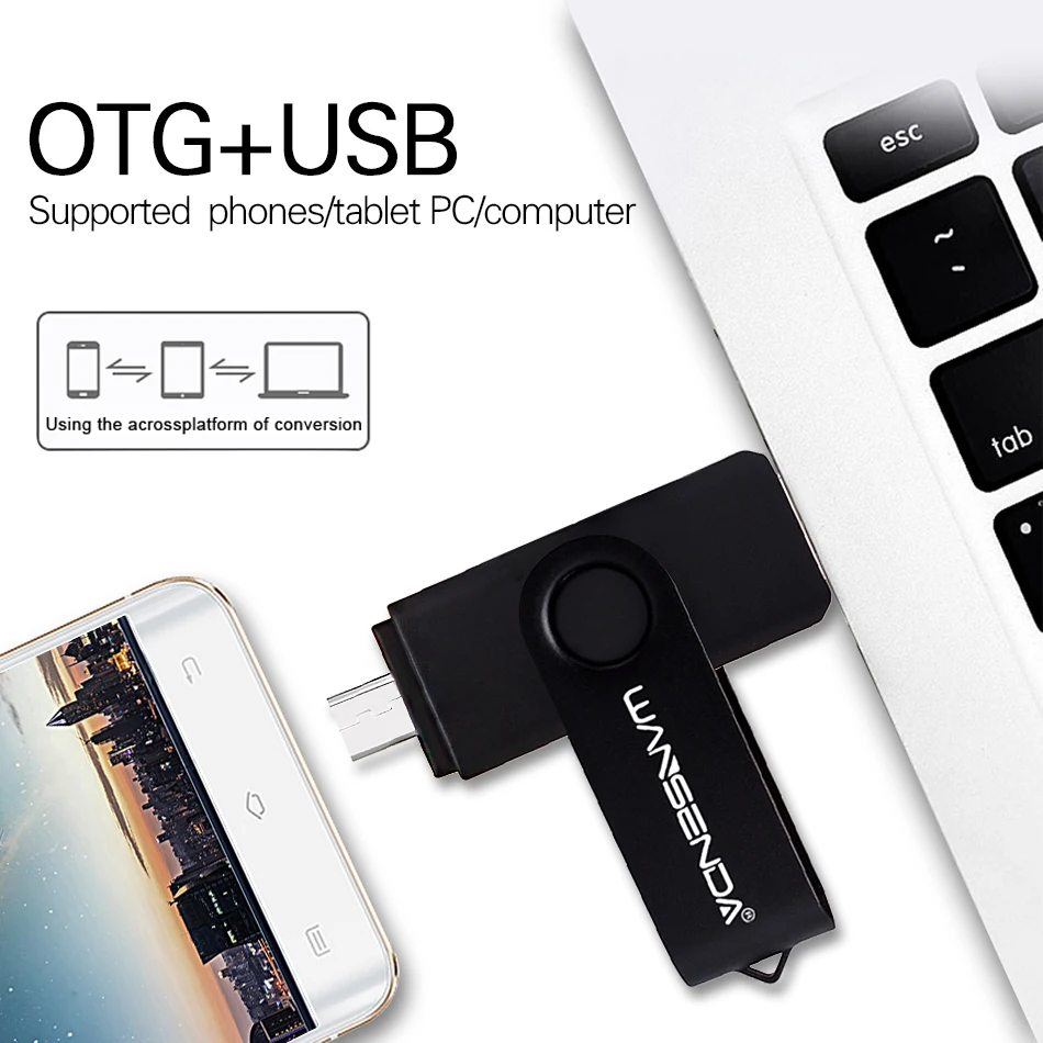 Новый usb 3 0 WANSENDA OTG USB флеш накопитель для Android/планшета 16 гб 32 64 128 256 флешка 2 в 1 Micro