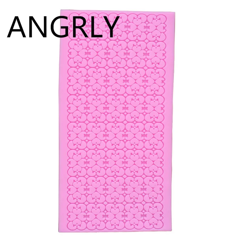 ANGRLY большой прямоугольный силиконовый форма для помадки на торт DIY Форма