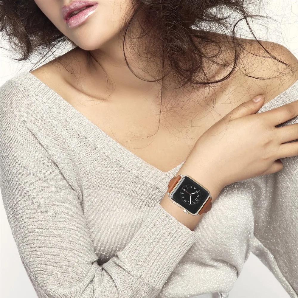 Кожаный ремешок для Apple Watch band 40 мм 44 iWatch 38 42 часов watch series 3 4 5 6 se|Ремешки часов| |