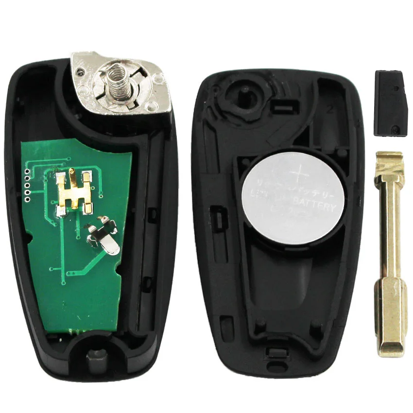 Запасной складной дистанционный ключ KEYECU с 3 кнопками 433 МГц 4D60/4D63 80Bit чип для Ford