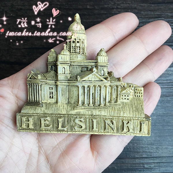 As shown Новая мода ручная роспись Helsinki Finland 3D магниты на холодильник туристические сувениры холодильник магнитные наклейки украшение дома - Цвет: As shown