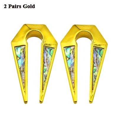 2 pairs Gold BOG Пирсинг 2 пары золотой и серебряный корпус зажим из нержавеющей стали принадлежность для пирсинга ювелирные изделия с расширителем для тела - Окраска металла: 2 pairs Gold