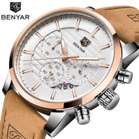 2021 new benyar business mens watches top brand luxury chronograph quartz watch male waterproof wrist watch relogio masculino