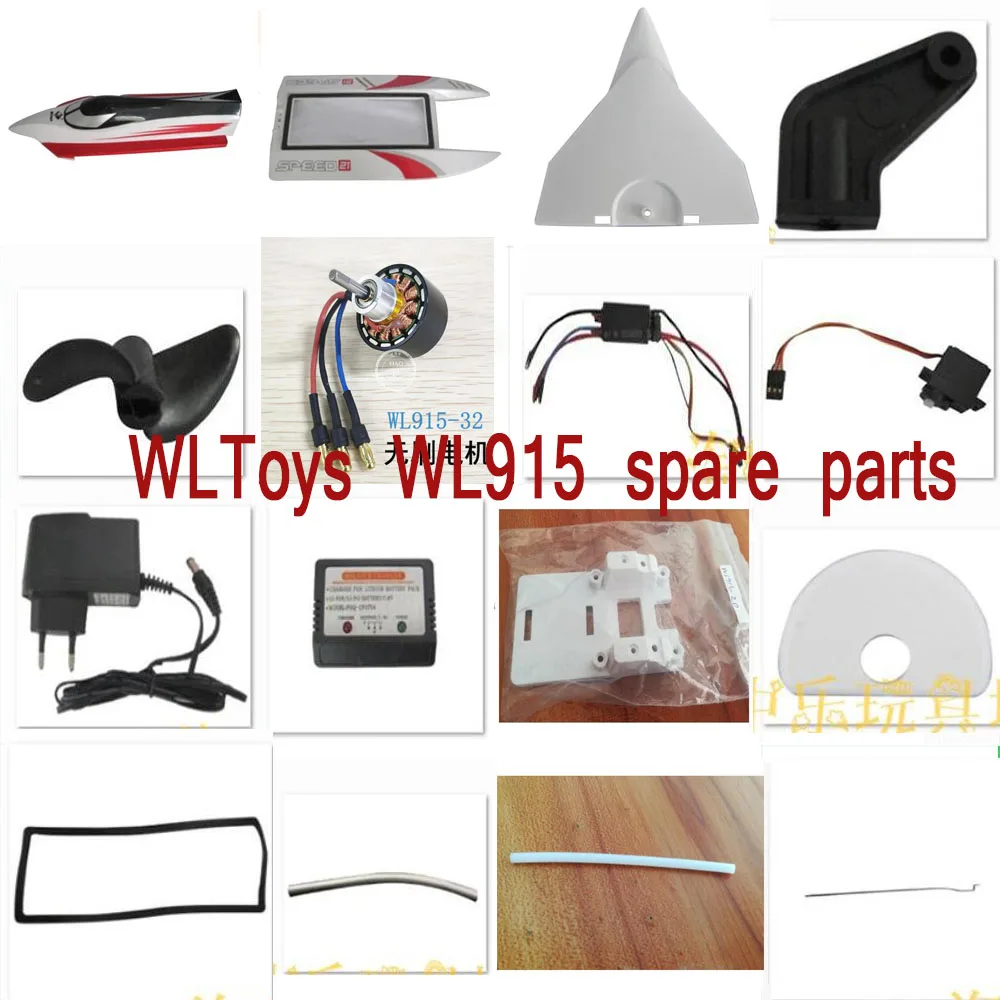 

WLToys WL915 RC Boat Spare Parts propellers battery motor servo ESC Adapter Balance charger body shell pull rod etc.