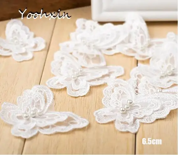 Популярные белые 3D бусины гипюровые Аппликации нашивки отделка кружевная лента