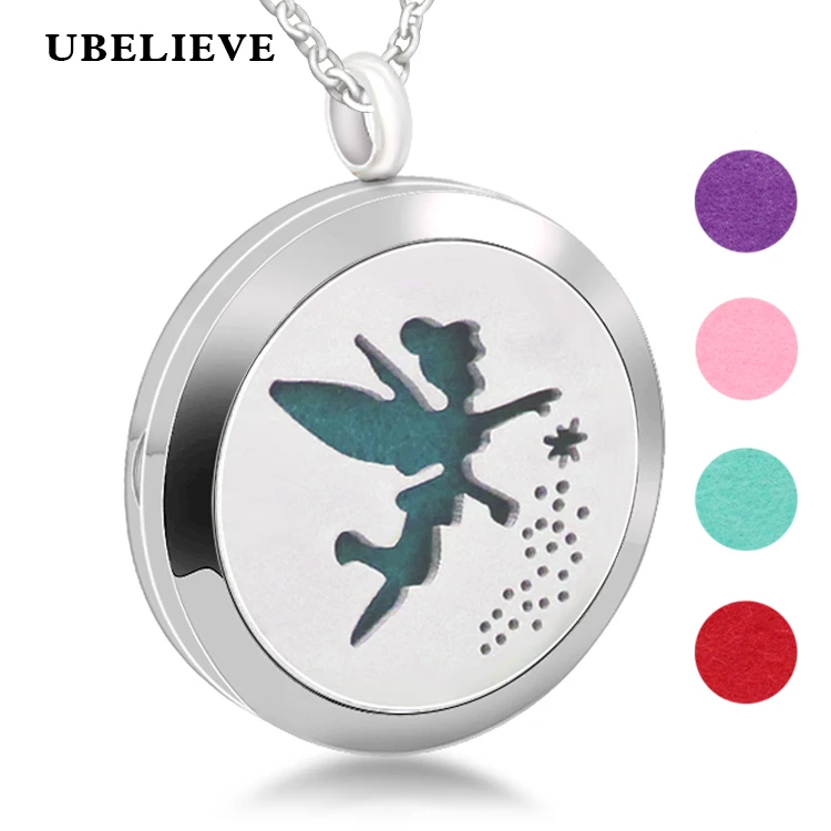 Angle Pattern Essential Oil Aromatherapy Diffuser Locket Stainless Steel Hollow Magnetic Perfume Necklace | Украшения и