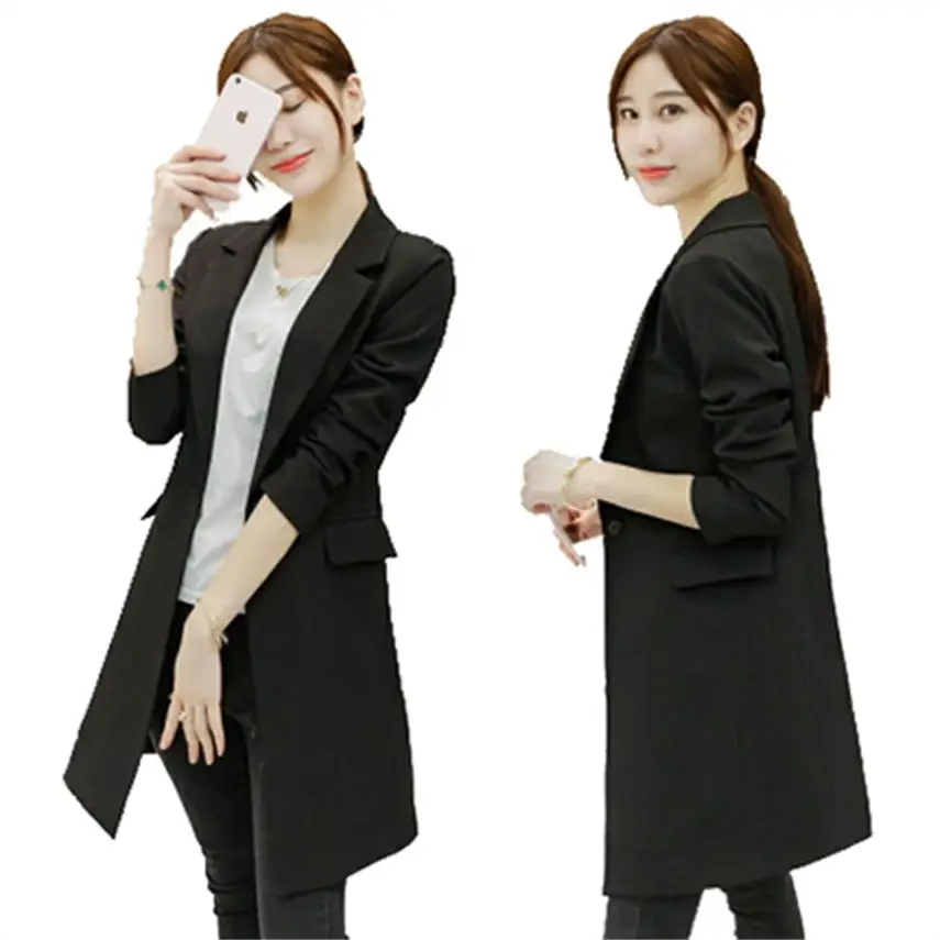 

Women's spring and autumn new small suit in the long section slim slimming long-sleeved suit jacket JQ538