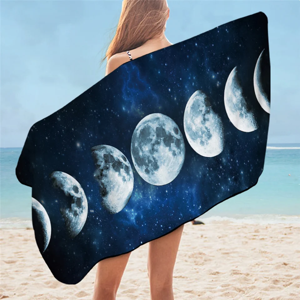 Постельное белье Outlet Moon Eclipse меняющееся банное полотенце с рисунком галактики пляжное полотенце из микрофибры 3D пейзаж йога коврик Салфетка 75 см x 150 см