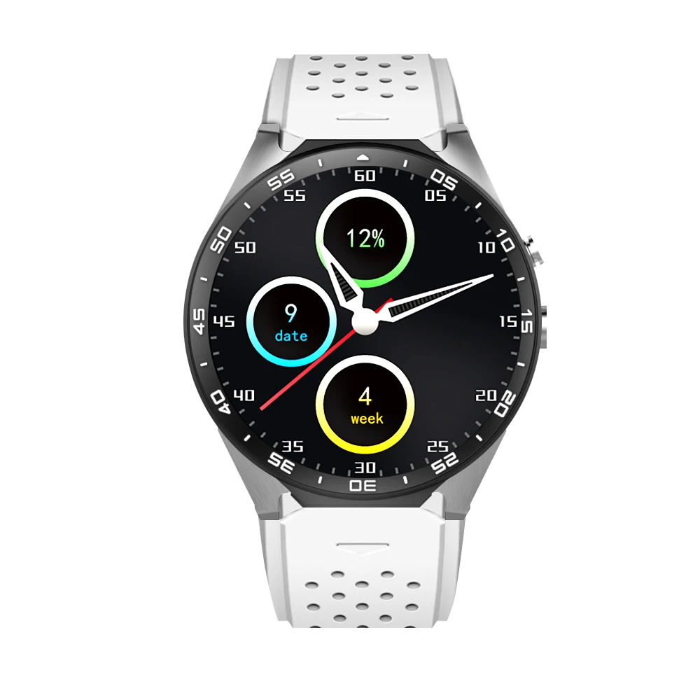 KW88 3g WI FI gps smart watch ОС Android 5 1 MTK6580 Процессор 39 дюймов Экран 2.0MP камера Смарт часы для