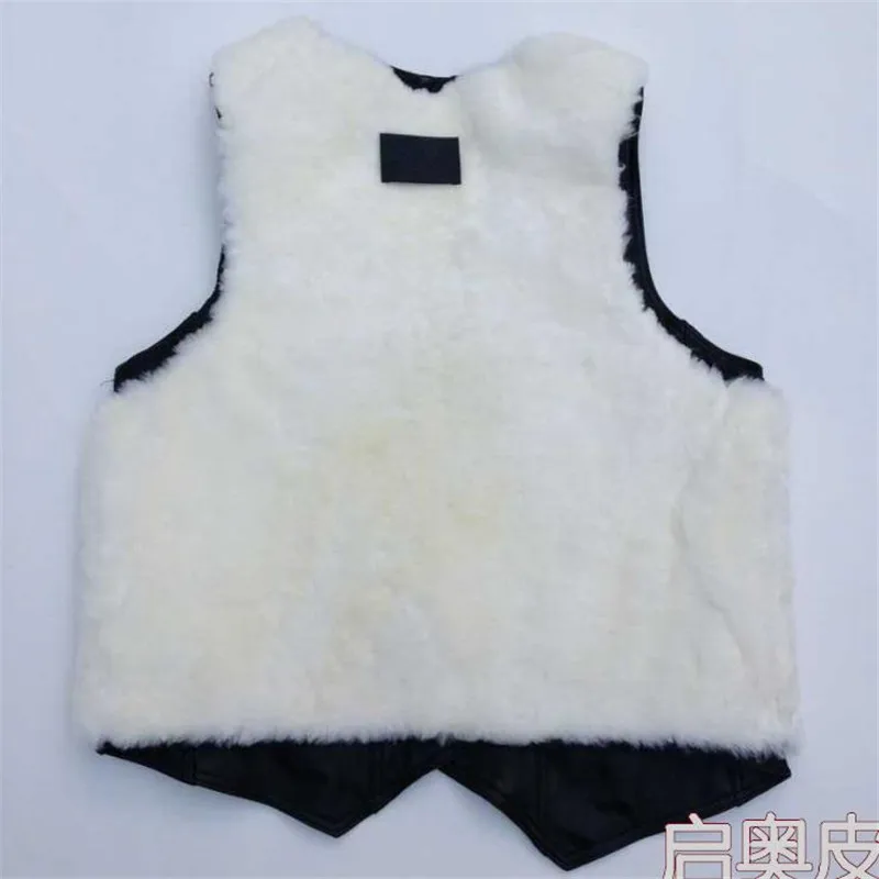 Мен плюс натуральная кожа мужской длинный из овечьей шерсти меховая жилетка