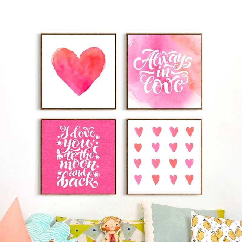 Настенная картина с цитатами всегда влюбленные Картина на холсте рисунком