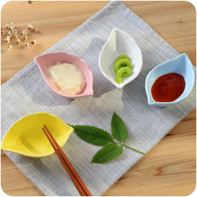 6 шт./компл. креативное японское маленькое керамическое блюдо с листьями дерева