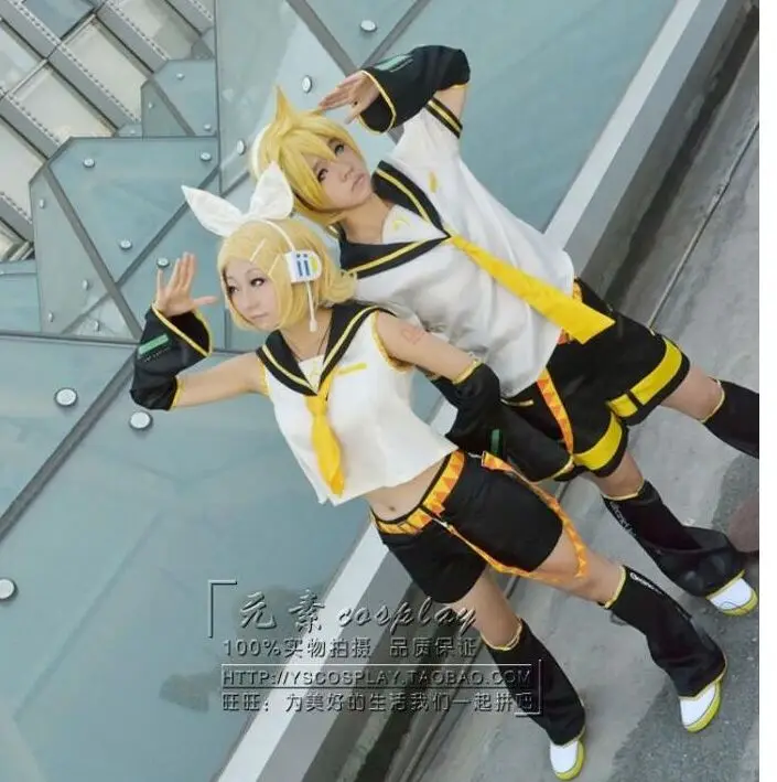 Аниме VOCALOID Kagamine Rin/Len карнавальный костюм костюмы на Хэллоуин полный костюм: