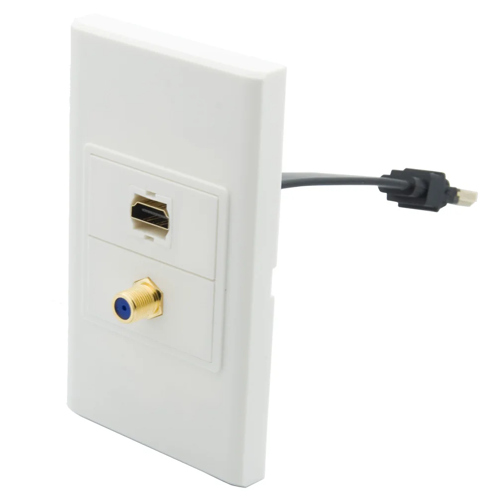 1 комплект, без винта HDMI Золотой F RG6 коаксиальный настенные тарелки с задней Женский Разъем