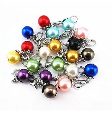 Смешанные Антикварные Серебряные Подвески с имитацией жемчуга застежка лобстер