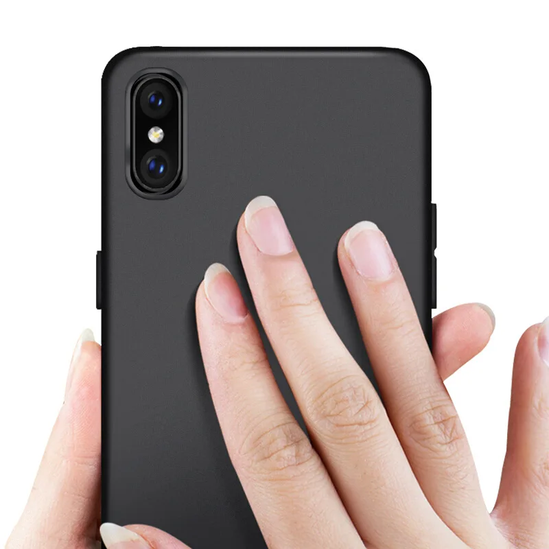 Матовый черный чехол для iPhone X 7 8 Plus ультратонкий мягкий гелевый силиконовый из