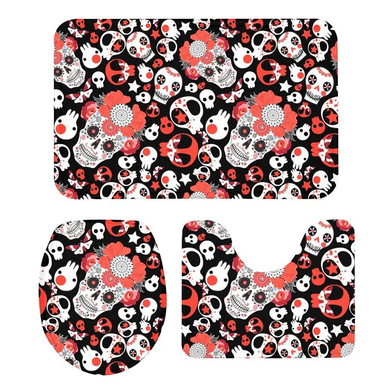3 шт. подушка для унитаза костюм Мехико Череп 3D печать коврики противоскользящая