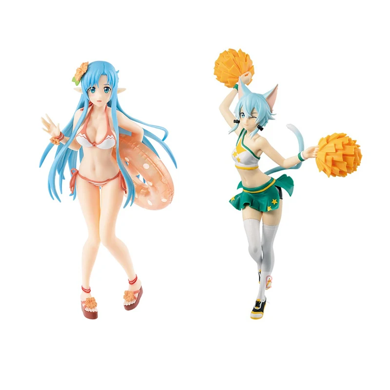 

Original Action Figure Sword Art Online Asuna swimsuit Asada Shino cheering squad Ver PVC Action figures collection Model toy