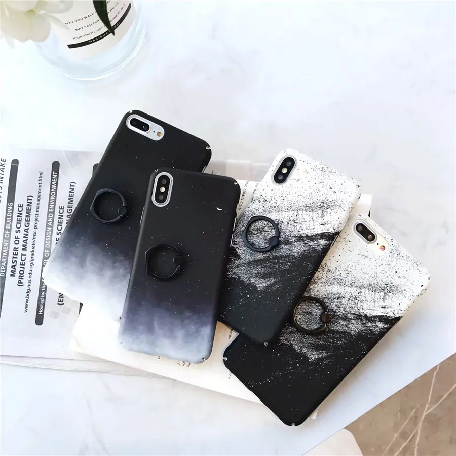 Чехлы под мрамор звездное небо Луна для huawei P20 Lite mate 20 Pro кольцевая ручка подставка