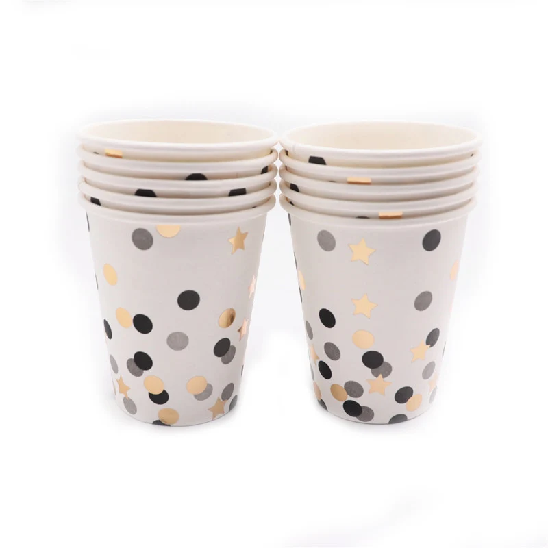 Cup10pcs 20 шт./лот, одноразовая посуда, тарелка, чашка, цветное золото, для ребенка, день рождения, вечерние, свадебные, рождественские украшения на Рамадан, принадлежности - Цвет: Cup10pcs