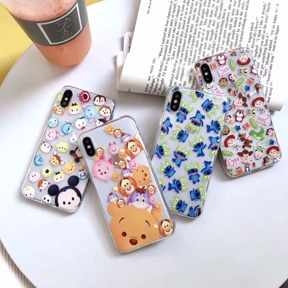 ORYKSZ милые прозрачные Микки чехол для iPhone X XR XS Max Роскошные силиконовые чехлы