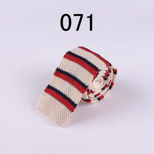 

Fashion Knitted Ties Stylish Classic Pink Striped Vintage Adult Knittedties High Quality Knit Men Tie for Party 071