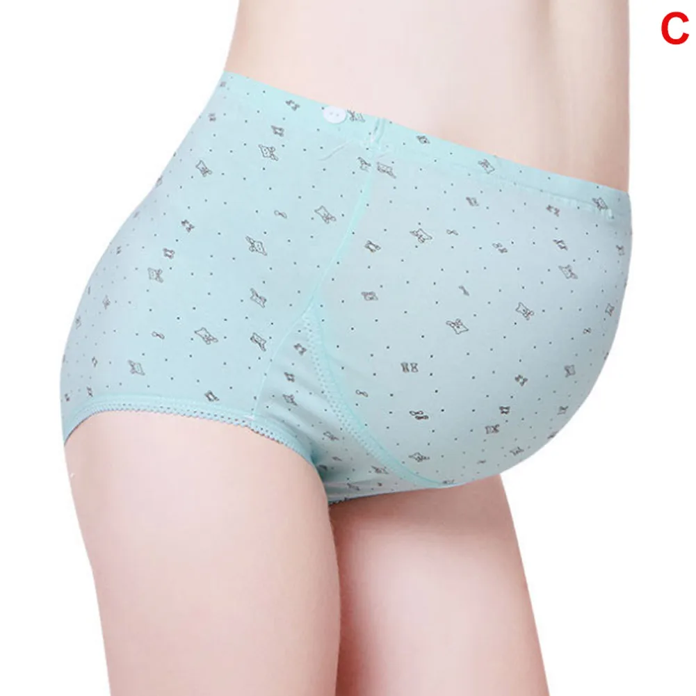 blue C Женское нижнее белье с высокой талией для поддержки живота, одноцветные эластичные трусики для беременных NSV775 - Цвет: blue C