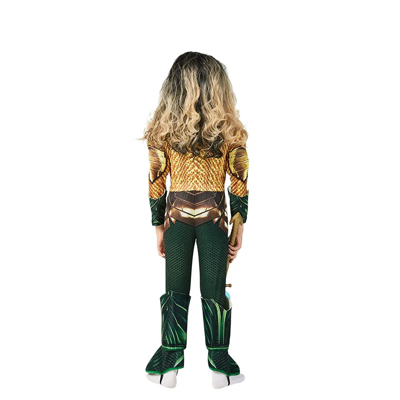 

Kids Comic Superhero Aquaman Muscle Dress Up Halloween Fancy Dress Cosplay Costume For Child