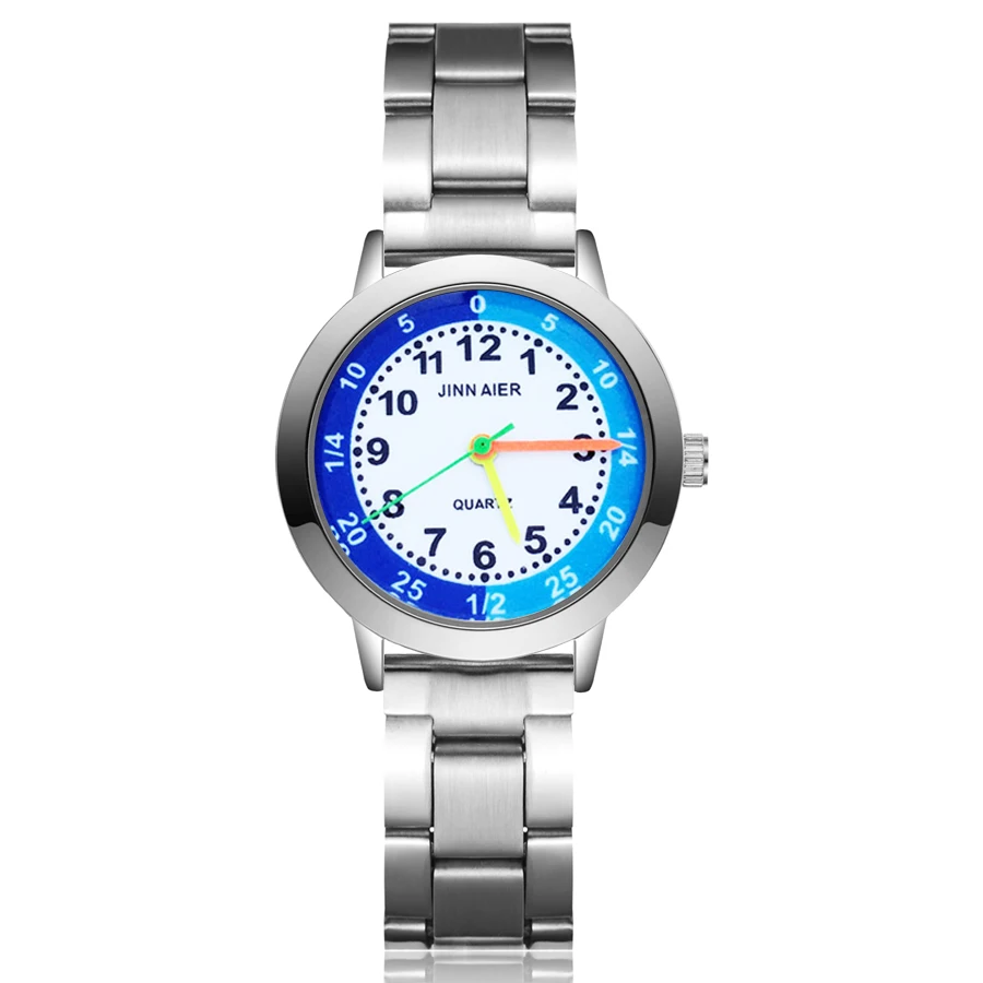 

Cute Cartoon Arabic numerals style Children's Watches Kids Student Girls boys Quartz Metal steel Wrist Watch JA109
