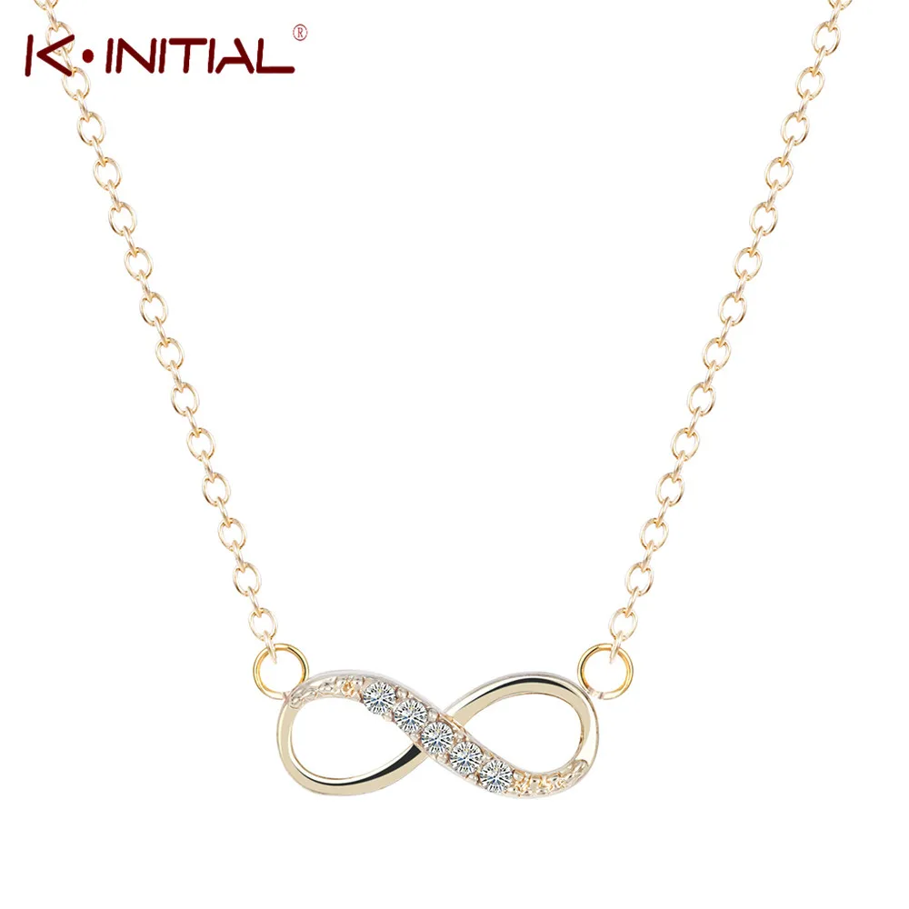 Kinitial 10 шт. оптовая продажа модное миниатюрное ожерелье бесконечности из фианита