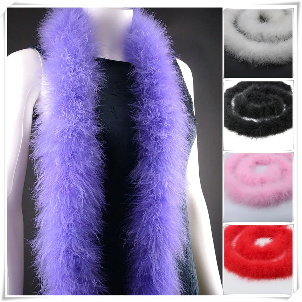 

48-50g 2meters long fluffy feather boa Dyed Turkey feather Strip for Party/Carnival Costumes/Party Boa Shawl