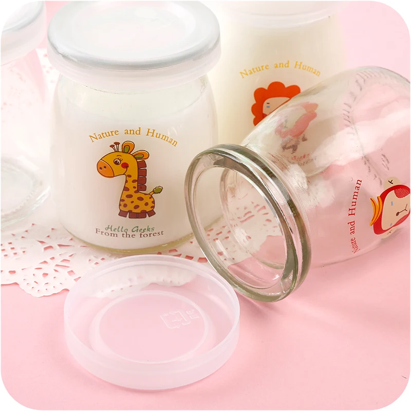 Креативная стеклянная чашка для йогурта пудинга желе мусса термостойкая бутылка