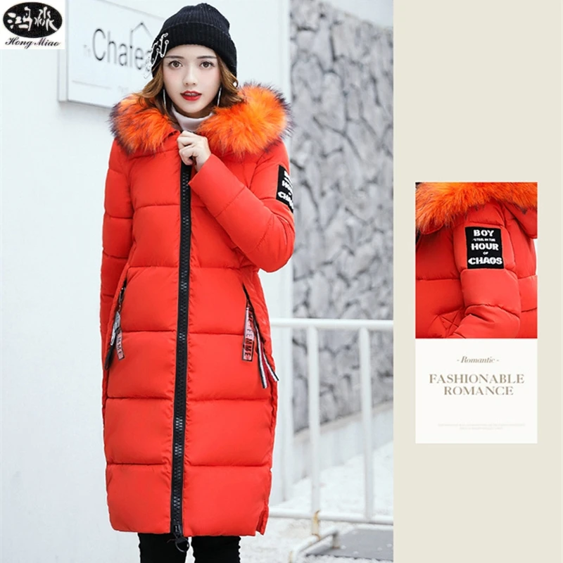 Новинка зимы 2018 Корейская куртка с капюшоном длинный пуховик большим меховым