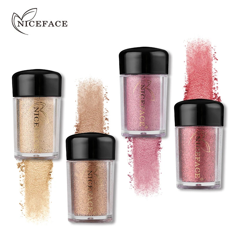 NICEFACE алмазные блестящие Свободные Тени для век порошок металлик Блестящий