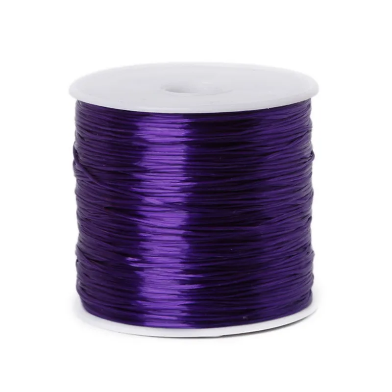 Dark Purple Диаметр 0,7 мм 60 м/рулон нейлон круглый кристалл эластичный Бисероплетение проволочный Корд с резьбой растягивающийся шнур для браслета ювелирные изделия аксессуары Diy - Цвет: Dark Purple