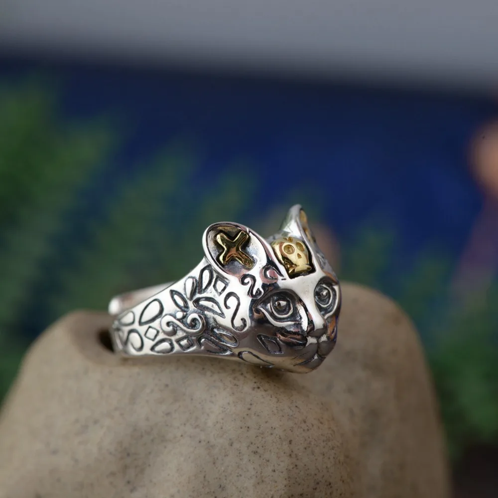 

Vintage Punk Style 100% 925 Silver Cross Rings For Women Men Adjustable Size Ring Fine Jewelry Gift