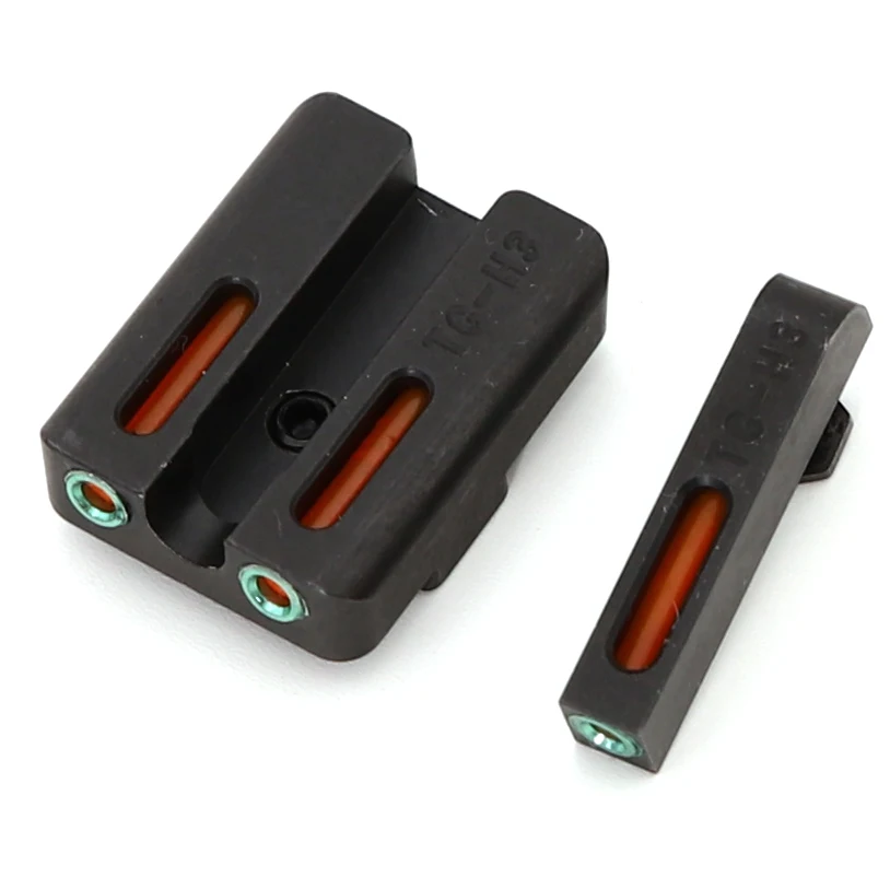 Боевой Нотч задние прицелы фокус-замок для Glock gear настоящий красный зеленый волоконно-оптический передний для Glock 17/17L/19/22/23/24/26/27/33/34/ - Цвет: ren fiber